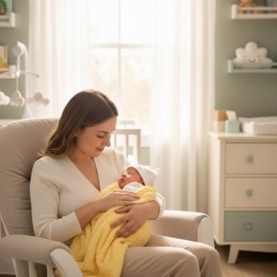 MAMAN BERCE BÉBÉ ENDORMI AVEC ENSEMBLE COUVERTURE BEBE