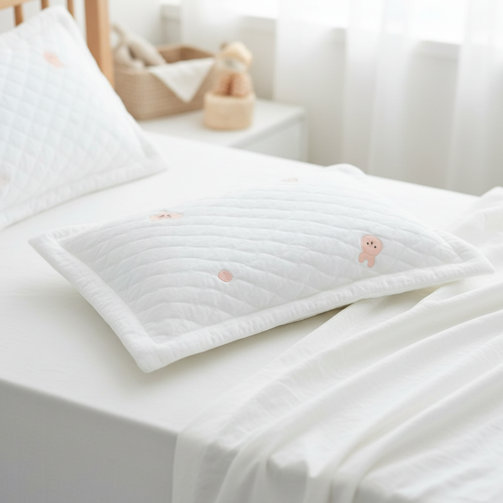 Oreiller bébé avec lapins brodés