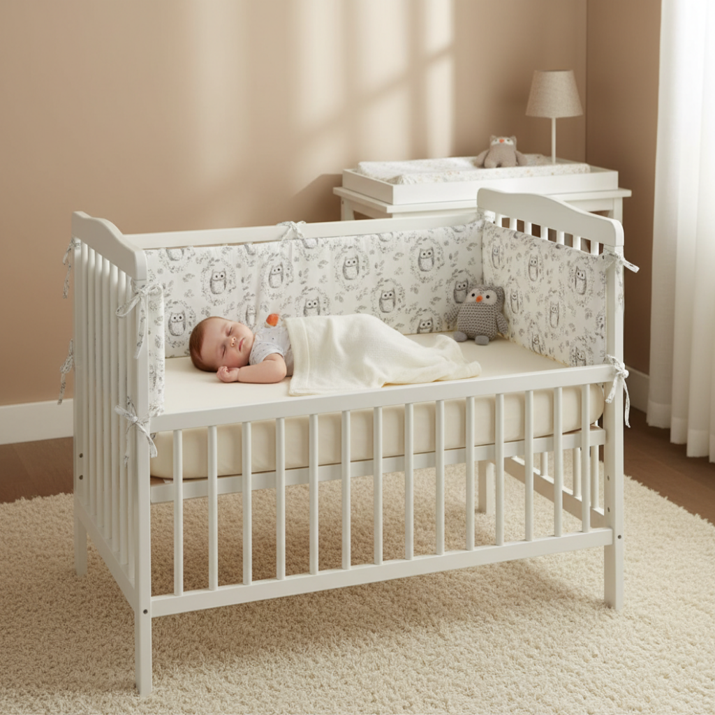 Tour de lit hiboux avec bébé apaiser