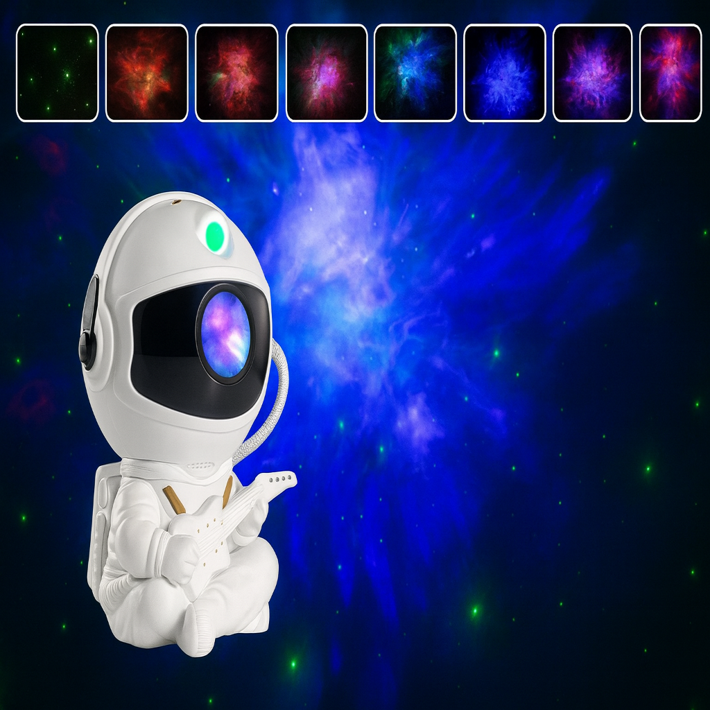 Veilleuse projecteur astronaute avec effets galaxie