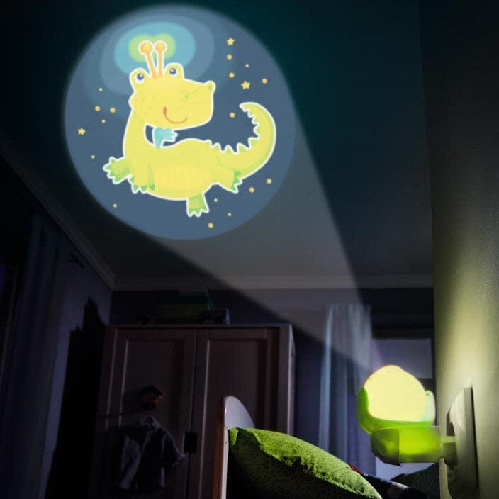 Veilleuse projecteur vert avec motif dragon