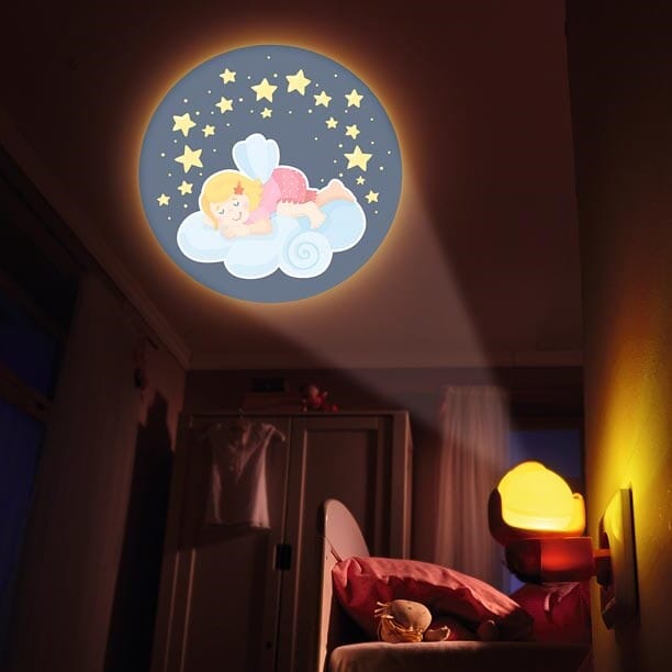 veilleuse rose reflète nuage pour bebe