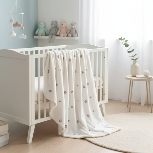 couverture motifs feuilles douce et chaleureuse 