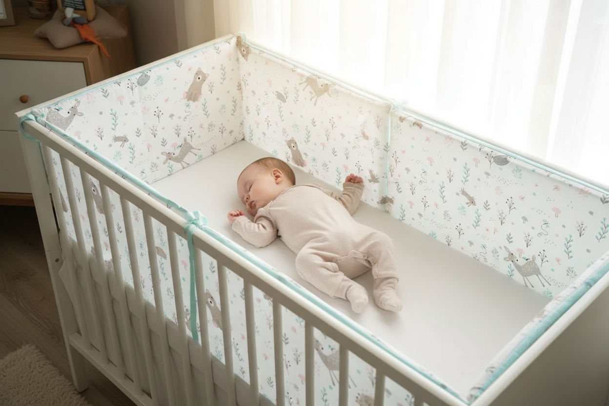 Bébé dormant avec tour de lit DoubleCosy