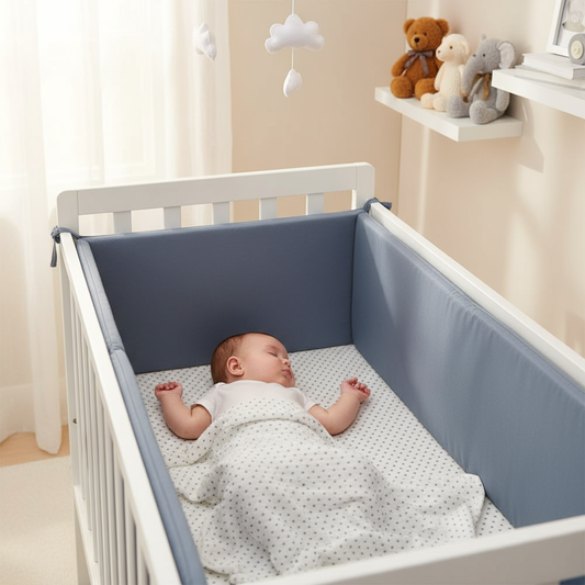 Bébé endormi avec tour de lit