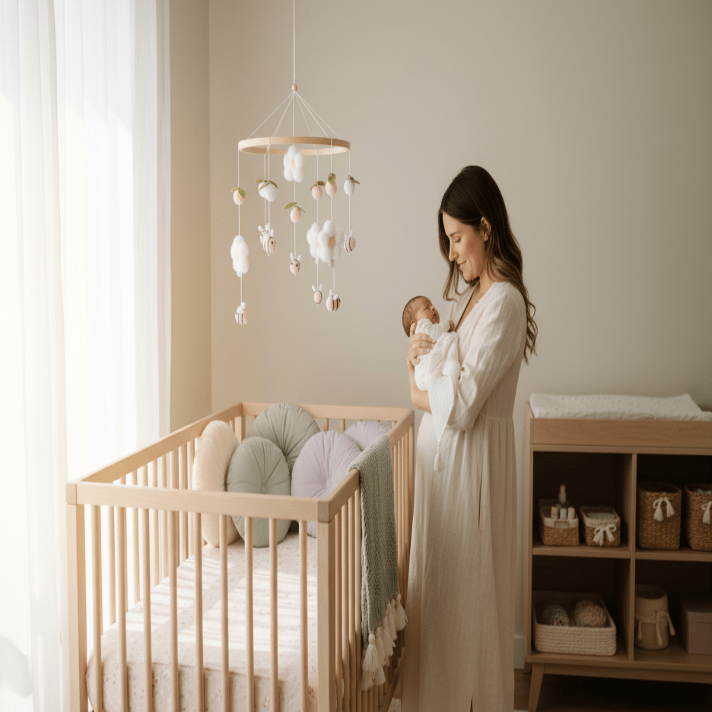 Mobile pour bébé  | Abeilles & Fleurs Artisanal