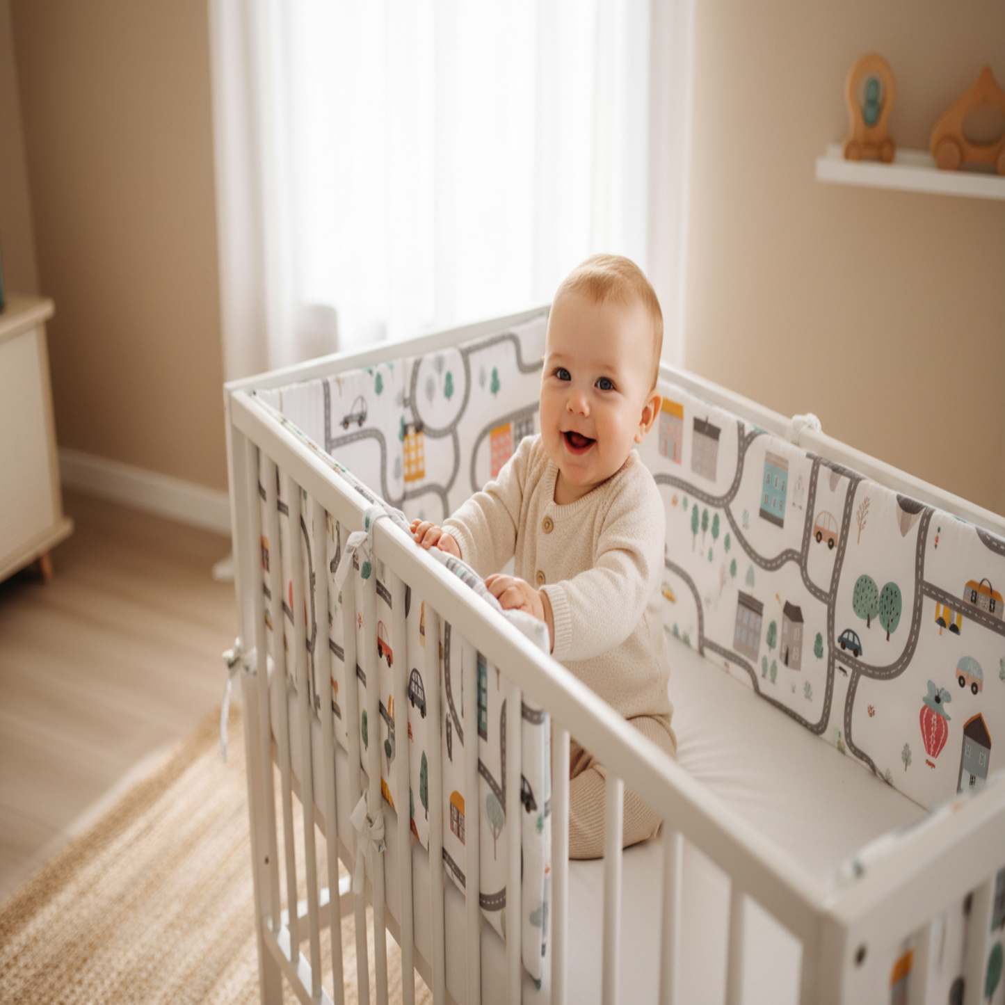 TOUR DE LIT POUR BEBE GARCON  | COTON PUR SECURITE