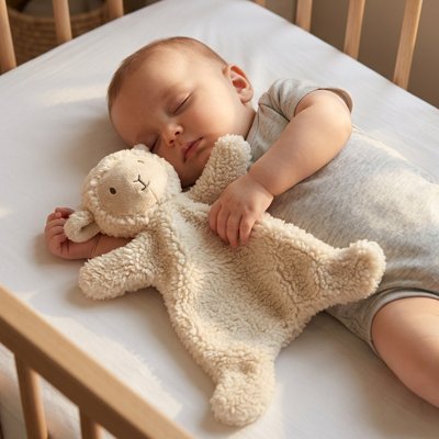 BEBE APAISER ET CALME AVEC DOUDOU BEBE MOUTON