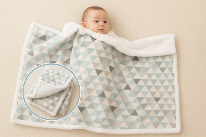 Bébé avec couverture et détails motifs