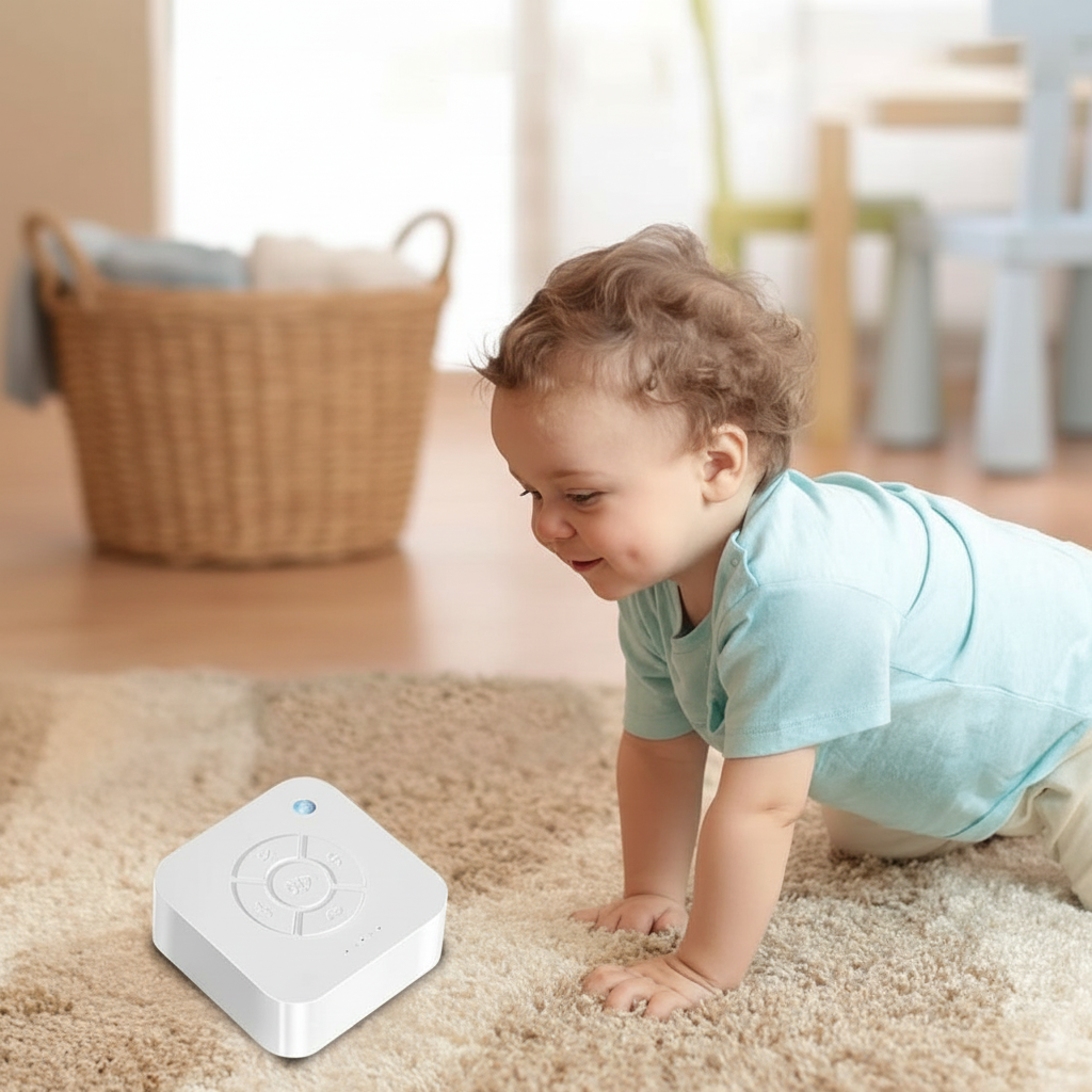 Bébé avec veilleuse bruit blanc musical