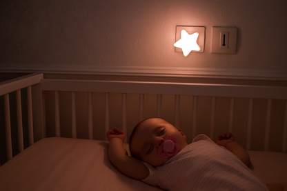 Bébé dormant avec veilleuse étoile
