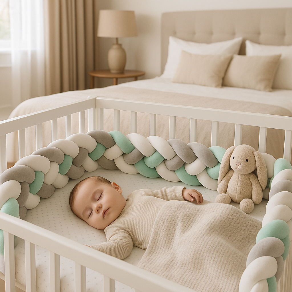 bebe endormi et sécuritaire avec tresse de lit