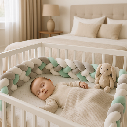 bebe endormi et sécuritaire avec tresse de lit