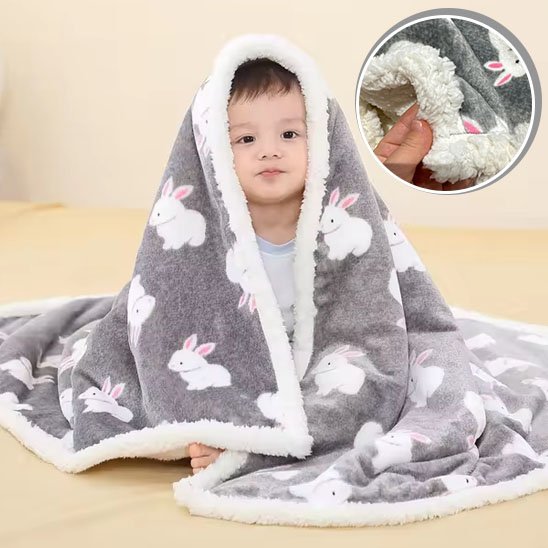 Bébé envelopper avec couverture bébé gris