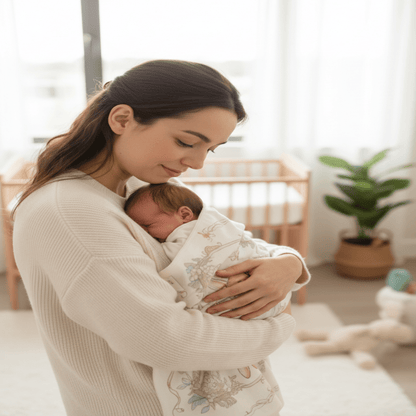 BEBE ET MAMAN AVEC ENSEMBLE COUVERTURE BEBE DOUCE 