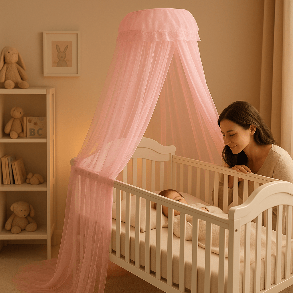 Ciel de lit bébé/ Rose Pale - mon bébé rêveur