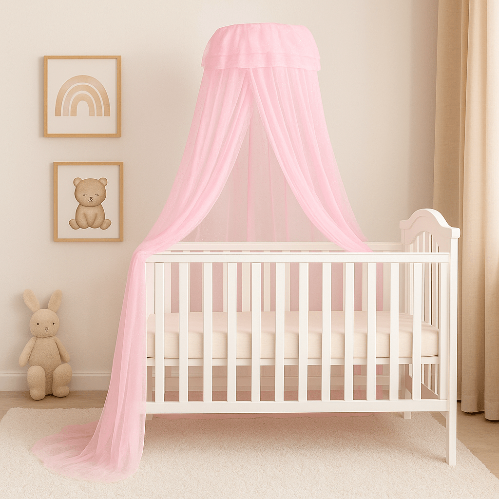 Ciel de lit bébé/ Rose Pale - mon bébé rêveur