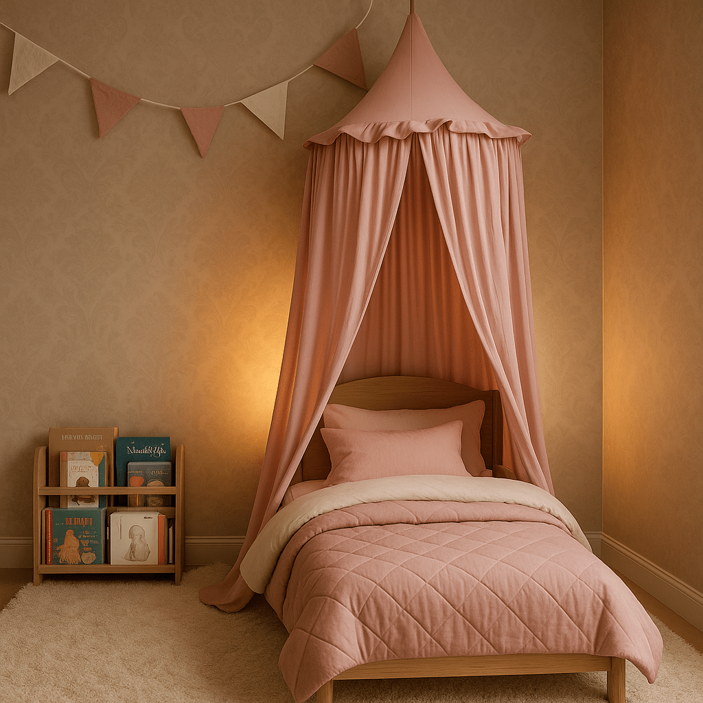 Ciel de lit bébé Rose - Voile Magique Princesse - mon bébé rêveur