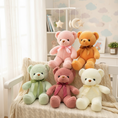 Collection d'ours en peluche colorés