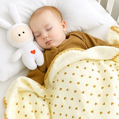 Couverture bébé avec motif coeur 