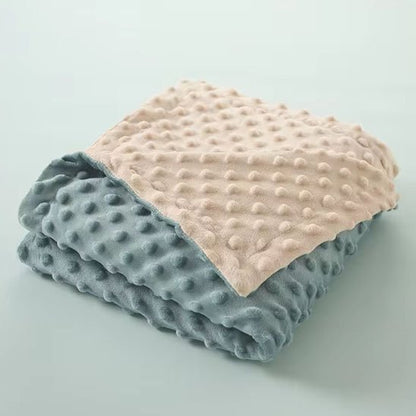 Couverture bébé douce bleu et crème
