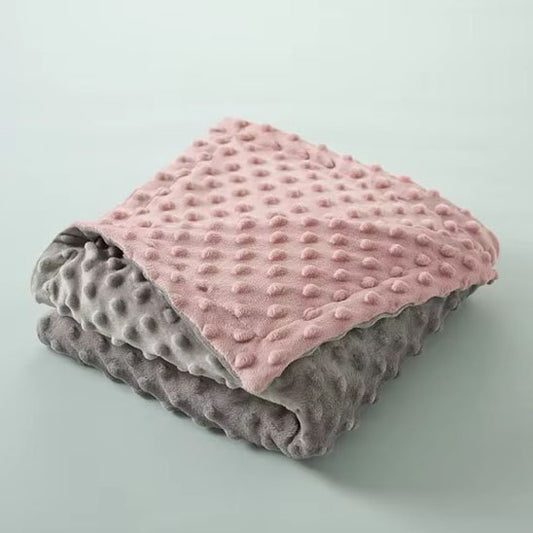 Couverture bébé douce gris et rose 