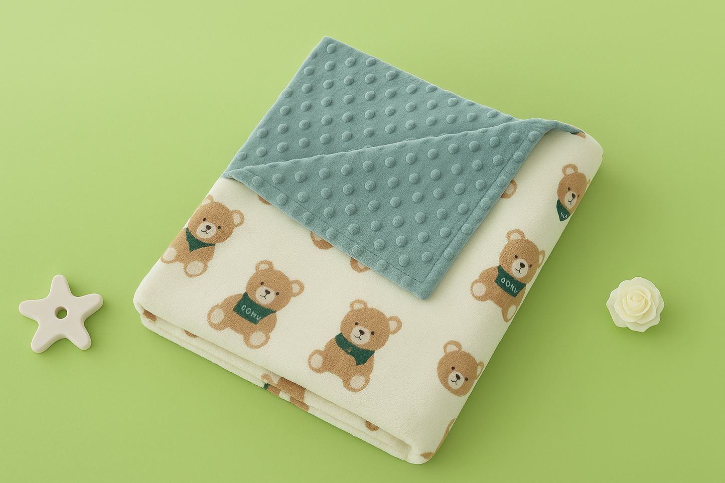 Couverture pliée avec motifs oursons