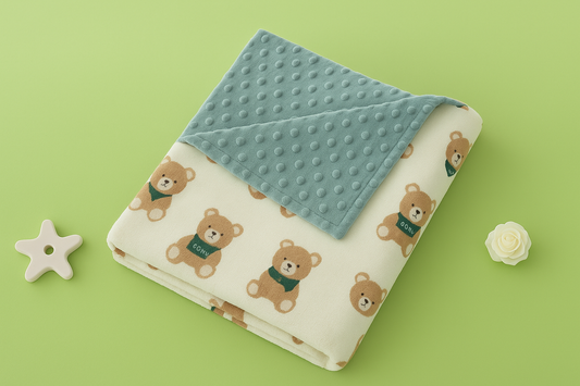 Couverture pliée avec motifs oursons