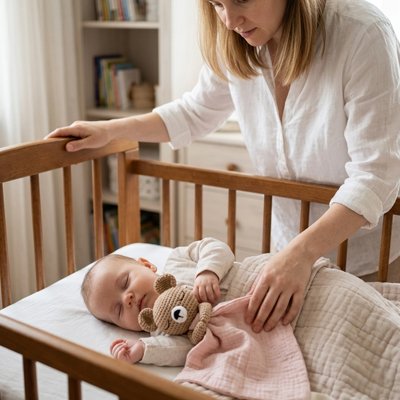 DOUDOU BEBE AVEC MAMAN ET BEBE ENDORMI