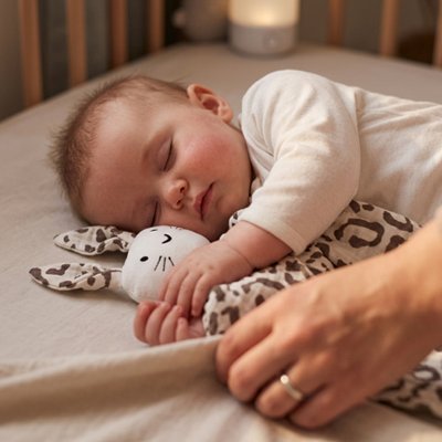 DOUDOU BEBE LAPIN MAGIQUE AVEC BEBE ENDORMI