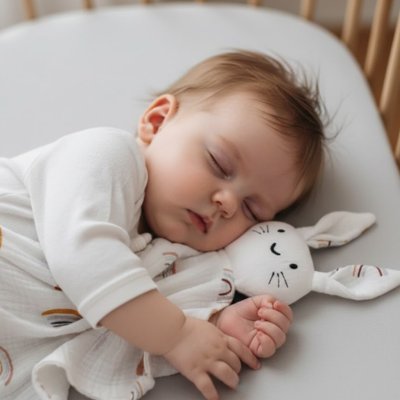 Doudou lapin avec bébé apaiser et paisible