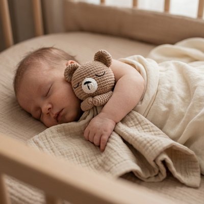 Doudou ourson avec tête brune doux 