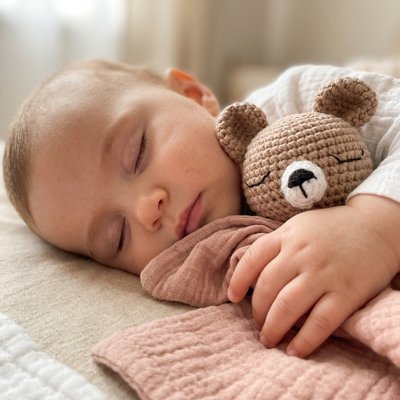 Doudou ourson kaki avec bébé