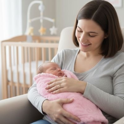 ENSEMBLE COUVERTURE BEBE DOUCE   AVEC MAMAN ET BÉBÉ