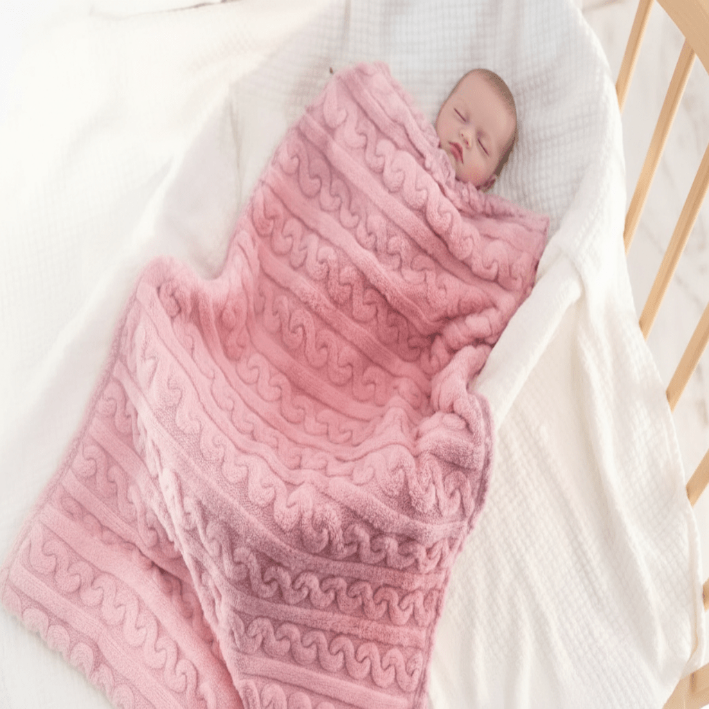 ENSEMBLE COUVERTURE BEBE ROSE POUR BÉBÉ  FILLE 