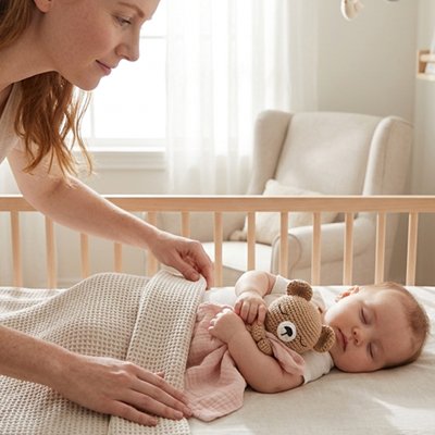 MAMAN CACHE BEBE AVEC DOUDOU BEBE OURSON