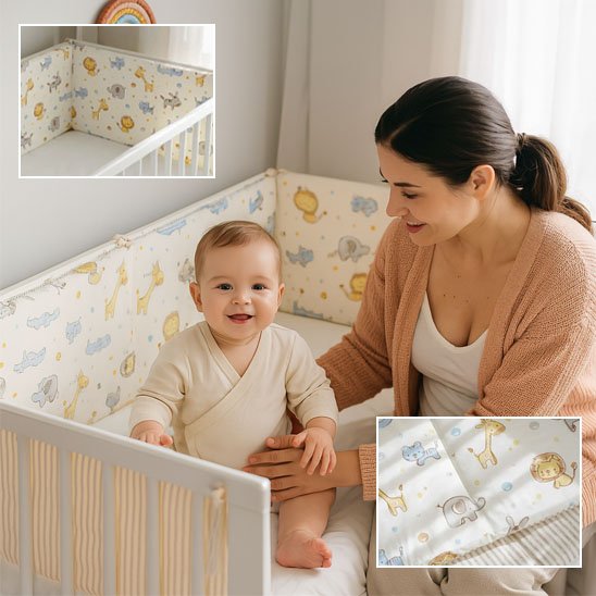 Maman et bébé adore tour de lit animaux 