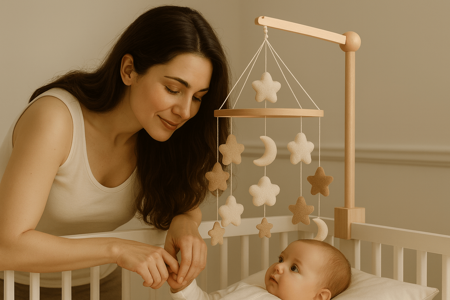 Mobile bebe| Étoile & Lune - mon bébé rêveur