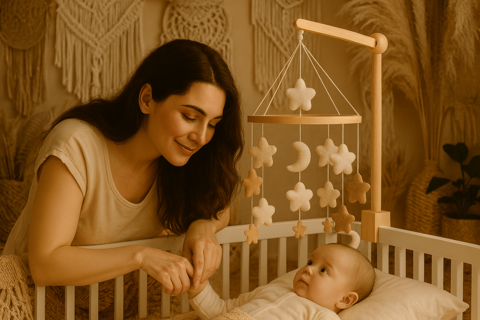 Mobile bebe| Étoile & Lune - mon bébé rêveur