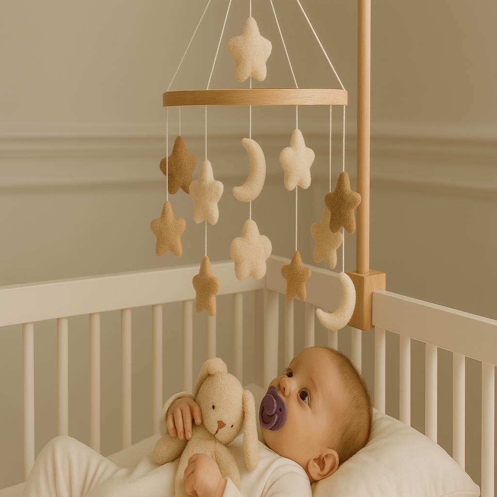 Mobile bébé étoile lune doux avec bébé 