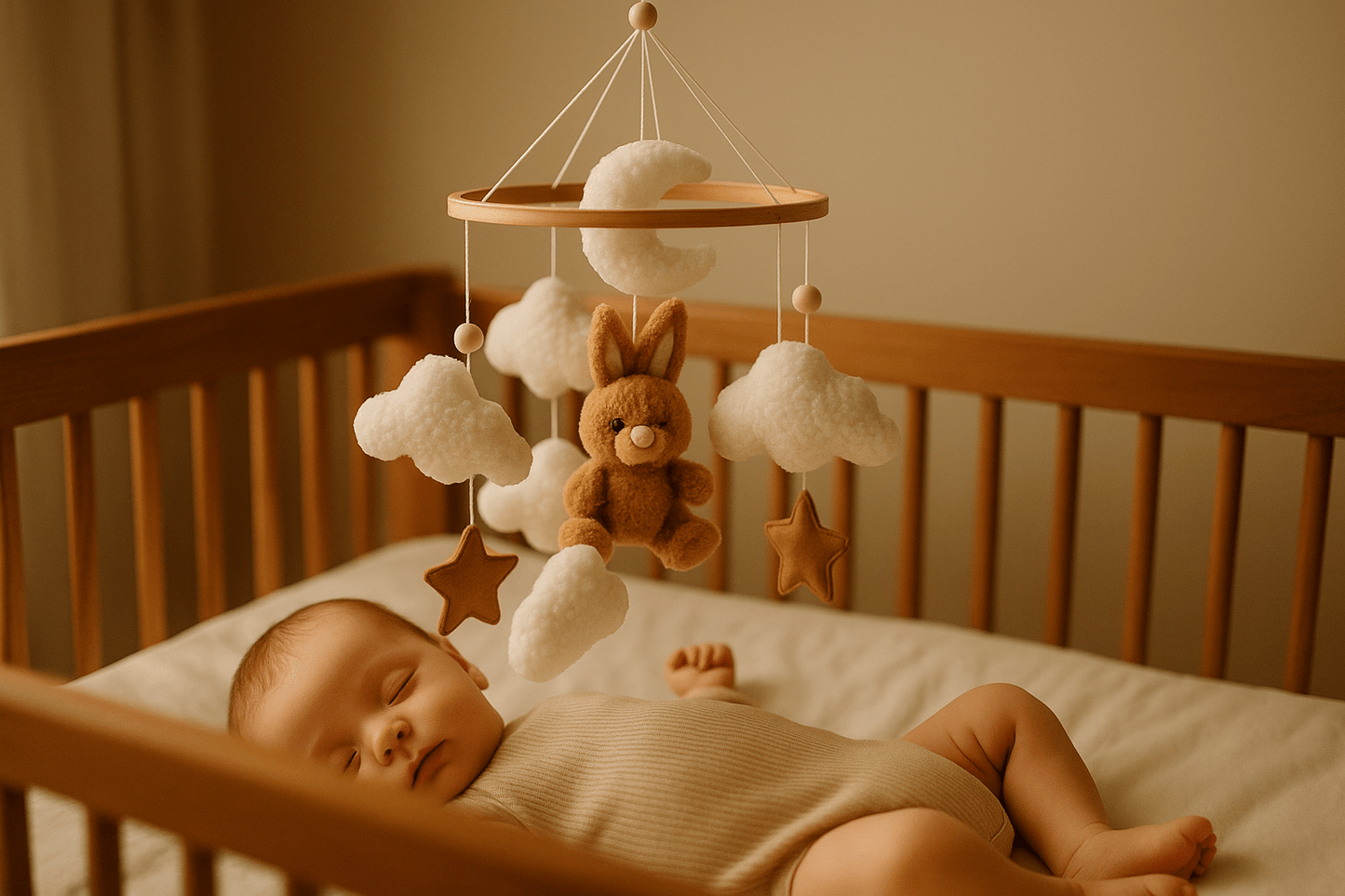 Mobile bébé| Lapin Brun - mon bébé rêveur