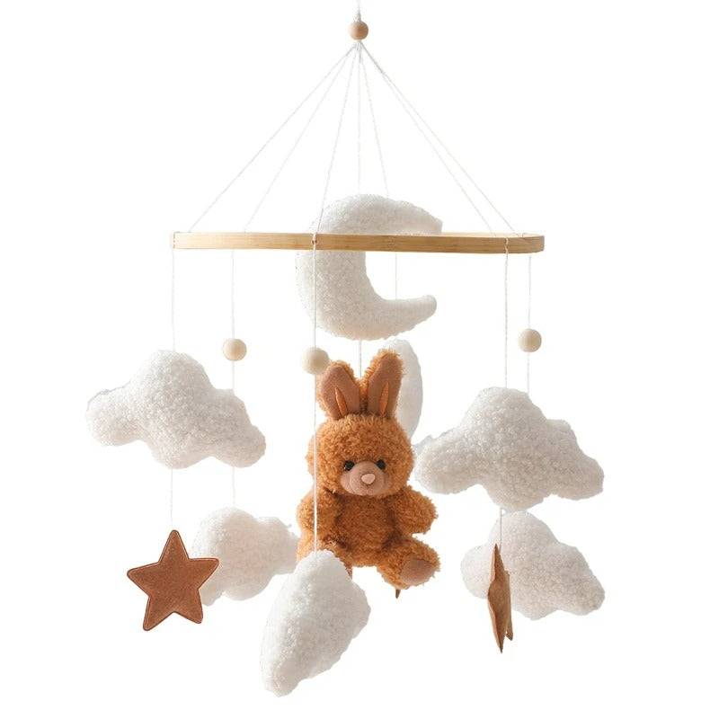 Mobile bébé lapin brun 