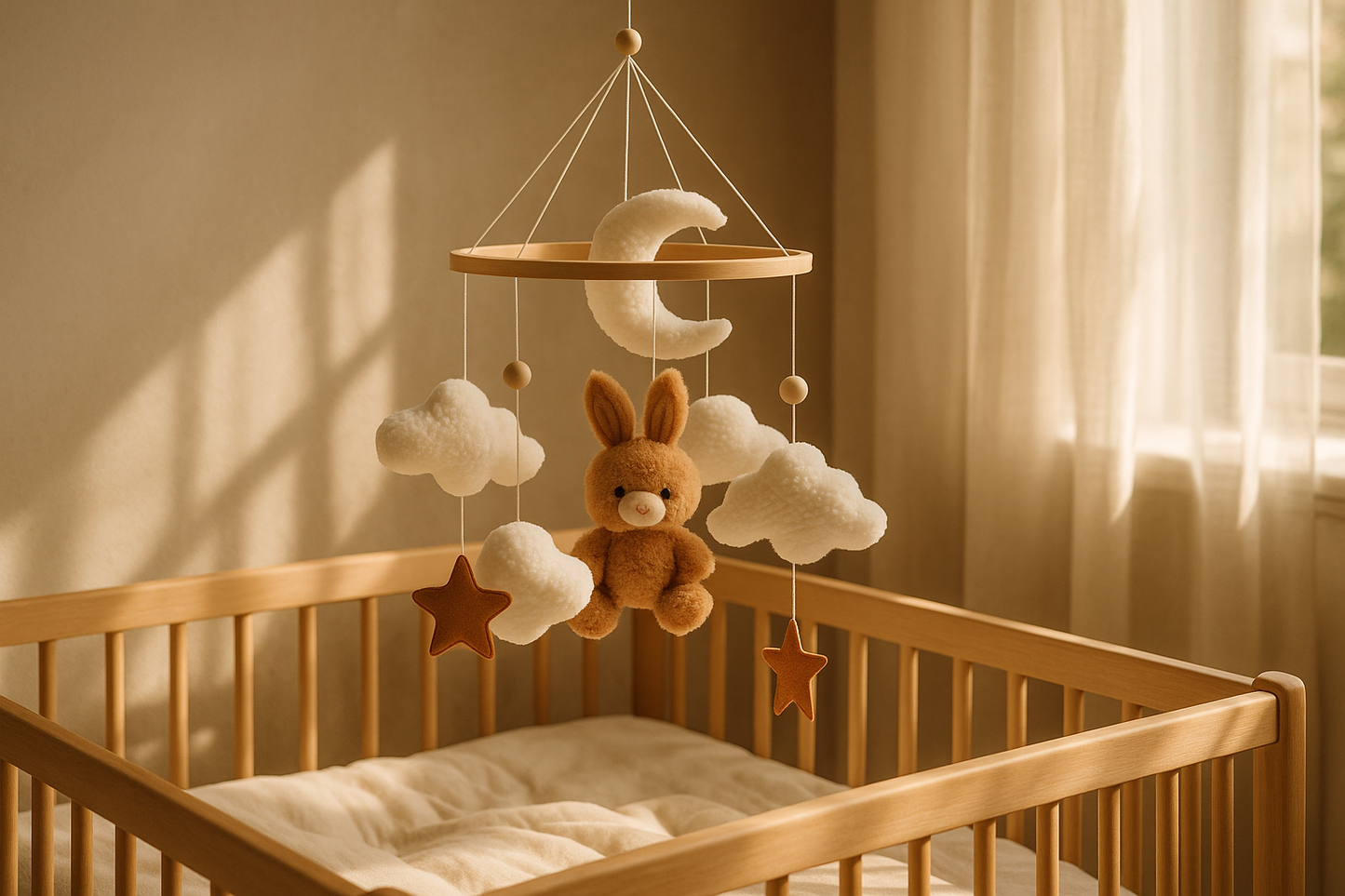 Mobile bébé lapin dans chambre pour bébé