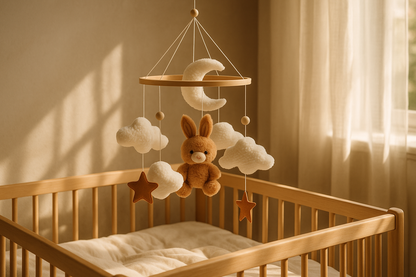 Mobile bébé lapin dans chambre pour bébé