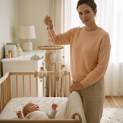 MOBILE BEBE MOUTON AVEC MAMAN ET BEBE