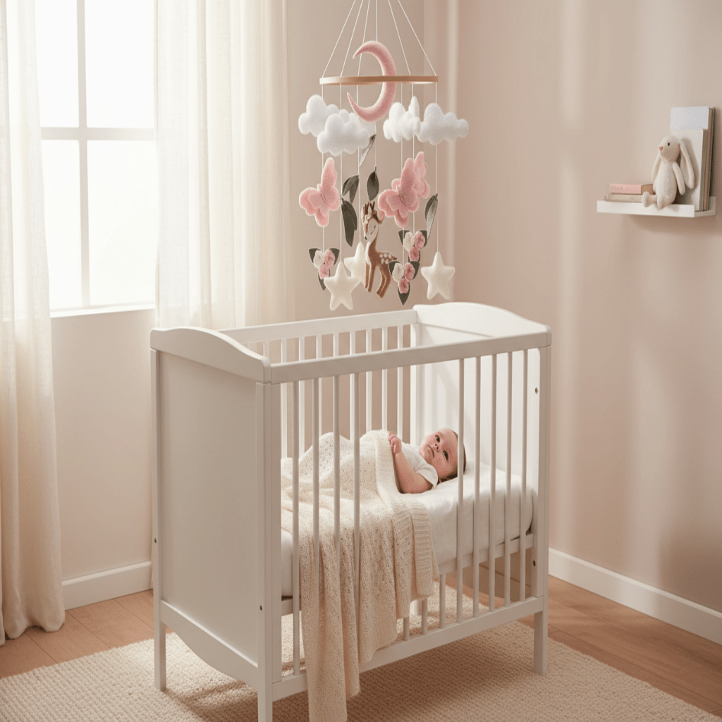 Mobile bébé naturel avec bébé calme 
