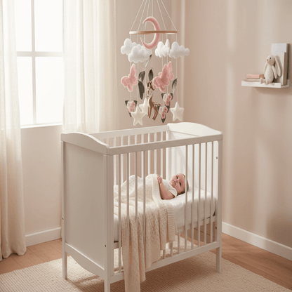 Mobile bébé naturel avec bébé calme 
