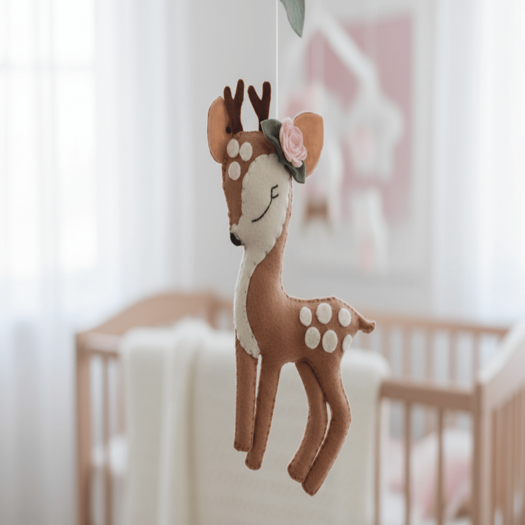 Mobile bébé naturel et brun pour bébé 