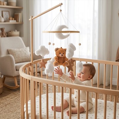 Mobile bébé ourson magique et doux 
