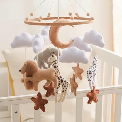 Mobile bébé safari avec nuage et lune